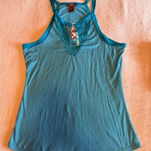 So Sik Teal Striped Women's Tank Top